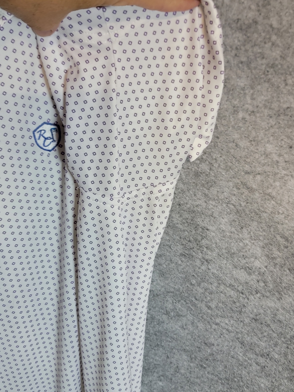 Peter Millar Summer Comfort Polo In White And Purple Size Medium - Picture 4 of 9